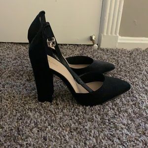 Black 4” block heels with strap from ALDO size 7